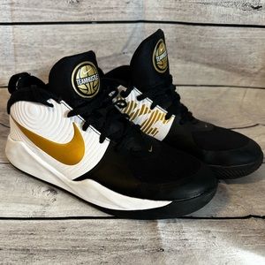 Nike Hustle Team D9 Black White Gold Basketball Shoes